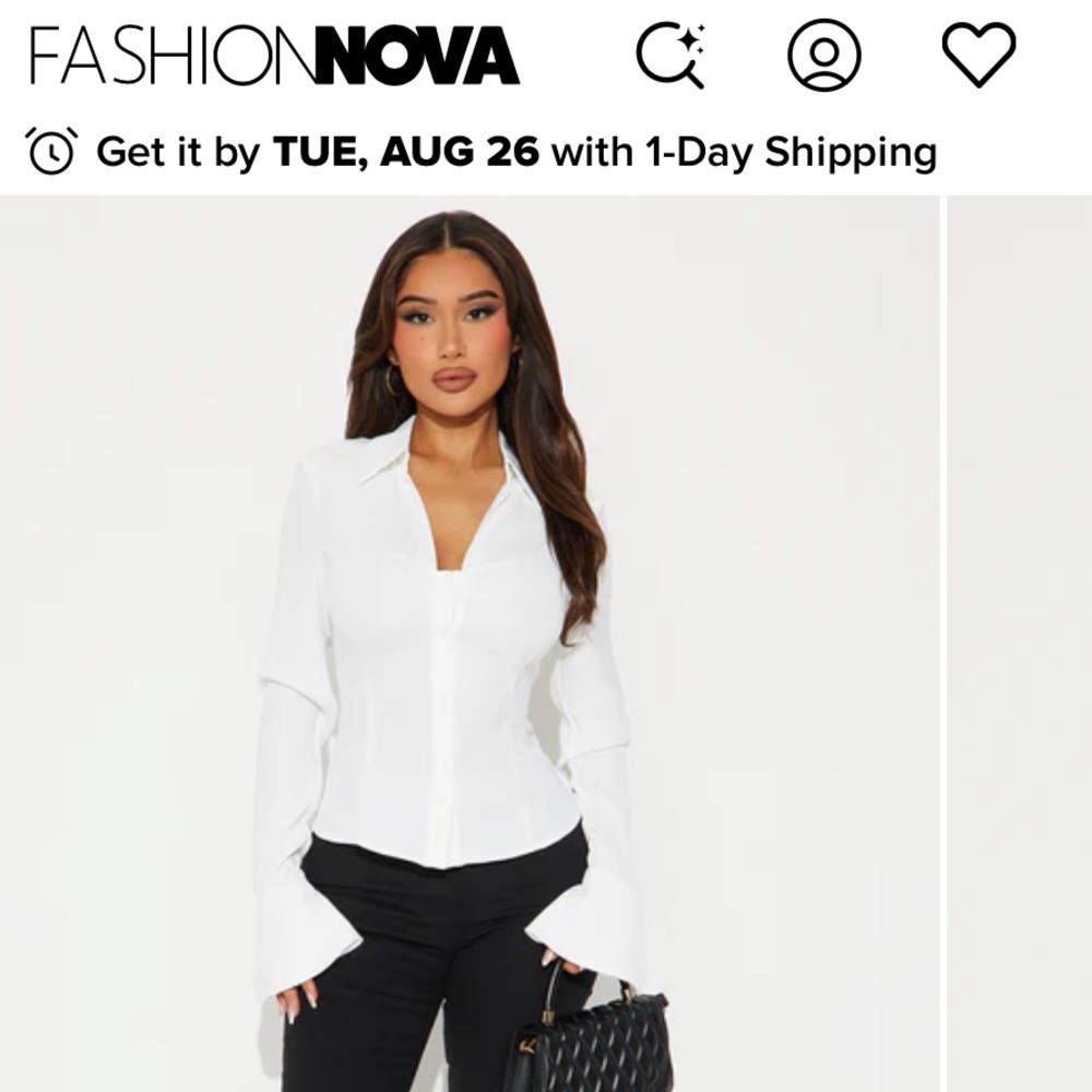 Fashion Nova Crisp White Button-Up